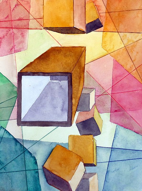 Binnen-Buiten, aquarel op papier, 32x42cm, 2022 (22.09)