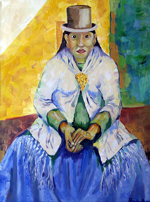 Mevrouw Huanca. Olieverf op canvas, 80x60cm, 2009 (09.43), verkocht.
