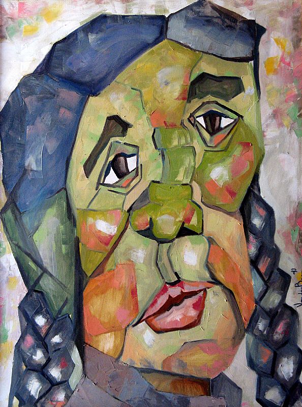 Vrouw. Olieverf op canvas, 80x60cm, 2010 (10.07), verkocht.