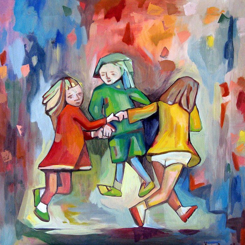 Kinderspel. Olieverf op canvas, 70x70cm, 2011 (11.05).