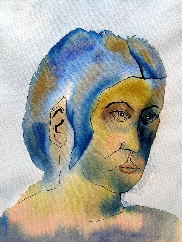Portret. Aquarel en inkt, 33x25cm, 2013 (13.19).