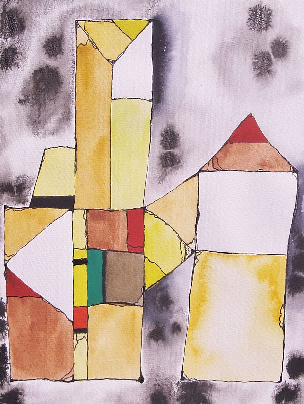 Compositie. Aquarel, gouache en inkt, 33x25cm 2014 (14.20).