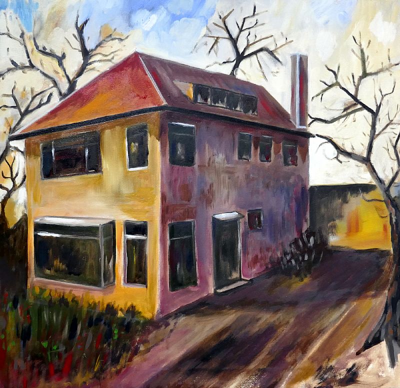 Het ouderlijk huis, olieverf op doek, 600x600mm, november 2016, 16.44)