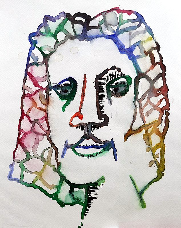 Portret, aquarel en inkt, 300x220mm, juni 2018 (18.30)