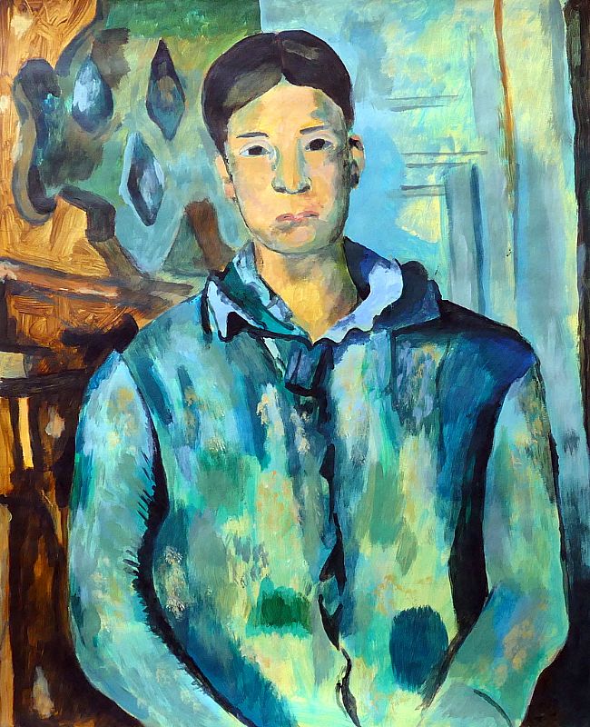 Mw Cezanne, acryl op papier, 560x460mm, december 2018, 18.52), naar Cezanne