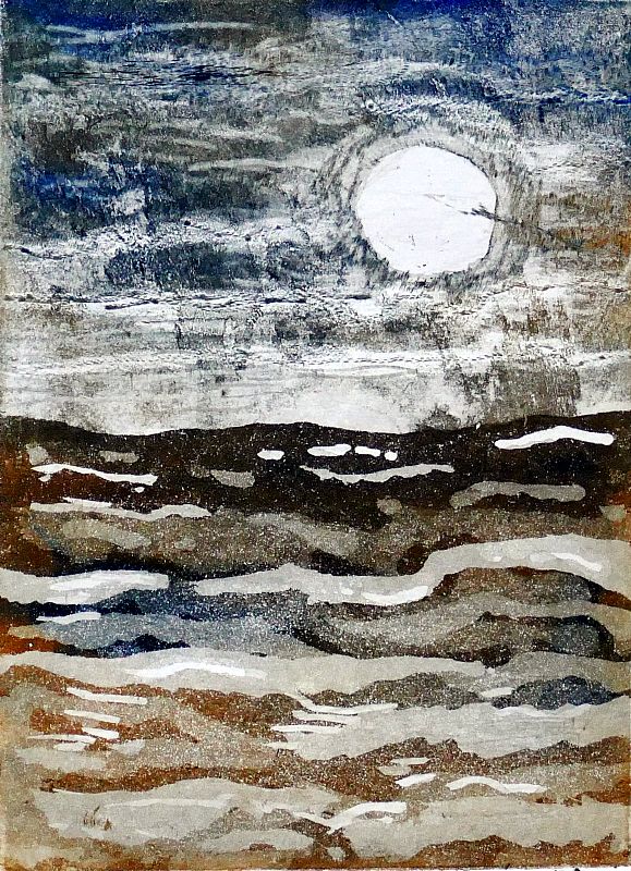 Landschap. Tweekleuren ets en aquatint, 18x13cm, 2016 (16.48) oplage 4