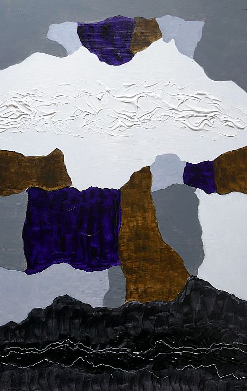 Compositie, acryl op houten paneel, 62x50cm, 2020 (20.18)