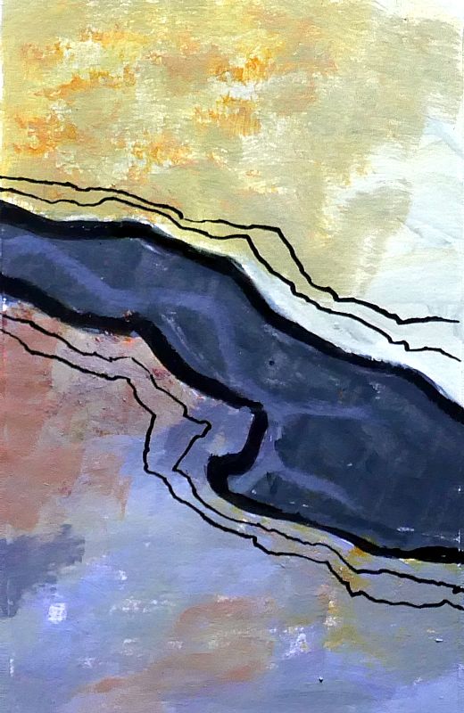 Landschap, acryl op papier, 20x12cm, 2020 (20.44)