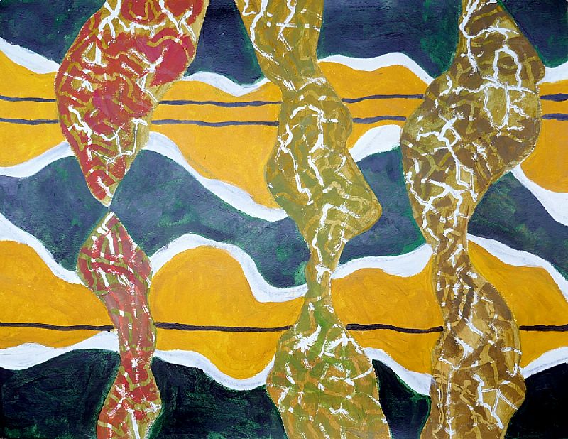 Rob van den Boom_ Mozaiek, acryl op papier, 50x65cm, maart 2026 (26.13)