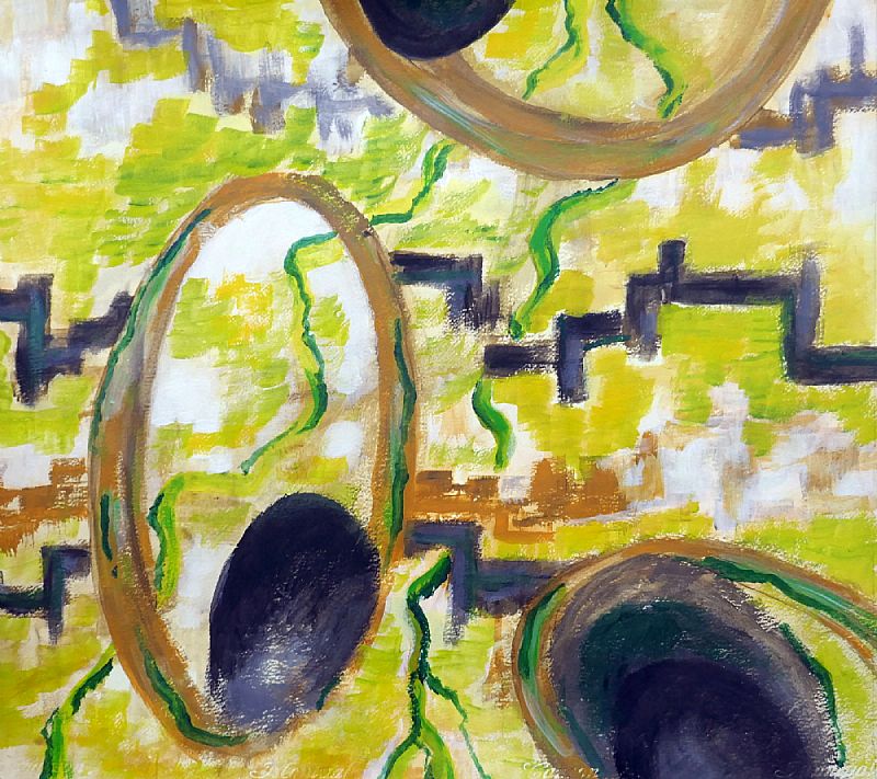 Rob van den Boom_ Stalen holen, acryl op papier, 50x56cm,mei 2026 (26.18) 